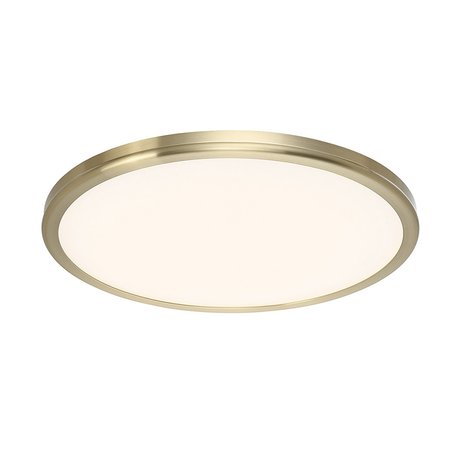 DWELED Geos 22in LED Round Low-Profile Flush Mount 2700K in Brass FM-46